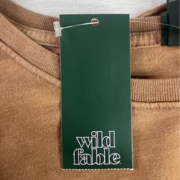Wild Fable Cropped Tshirt Womens Large Caramelized Walnut Brown New - Picture 9 of 9